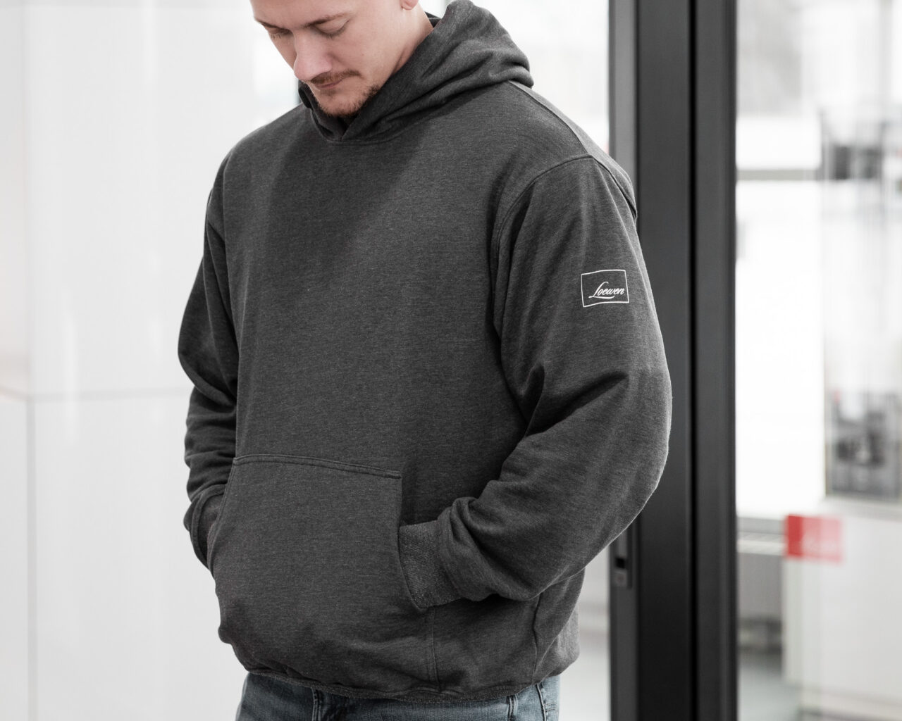 grey hoodie